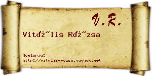 Vitális Rózsa névjegykártya