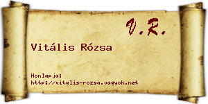 Vitális Rózsa névjegykártya